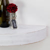 Small Round Wood Floating Wall Shelf - White
